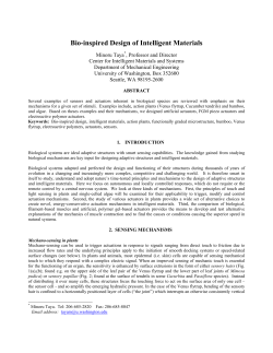 Bio-inspired Design of Intelligent Materials