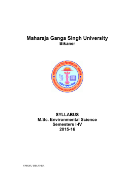 Practical Work Semester - Maharaja Ganga Singh University