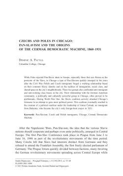 Czechs and Poles in Chicago: Pan-Slavism and the Origins of the