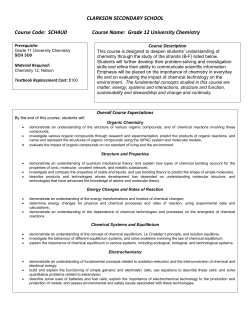 Science - University - SCH 4U0