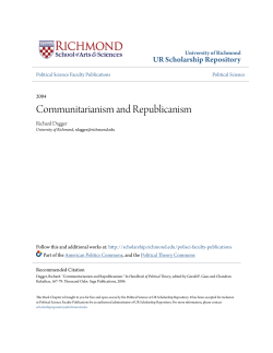 Communitarianism and Republicanism