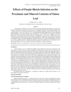 Effects of Purple Blotch Infection on the Proximate and Mineral