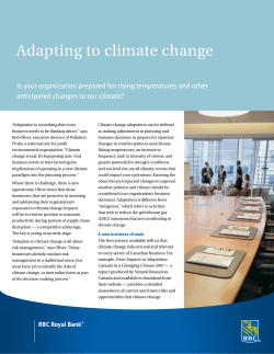 Adapting to climate change