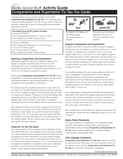 Comparative/Superlative Tic-Tac-Toe Cards