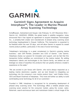 Garmin&reg; Signs Agreement to Acquire Interphase&trade;, The Leader in