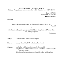 SUPREME COURT OF NOVA SCOTIA Citation: Groupe Restaurants