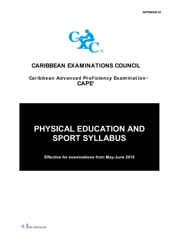 PHYSICAL EDUCATION AND SPORT SYLLABUS