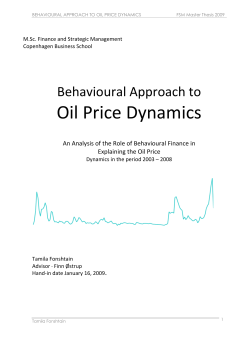Oil Price Dynamics - StudentTheses@CBS