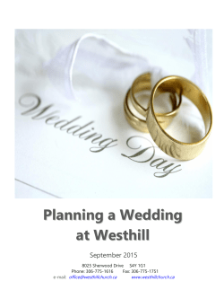 Planning a Wedding at Westhill
