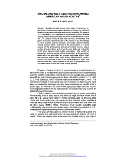 Suicide and Self-Destruction among American Indian Youths