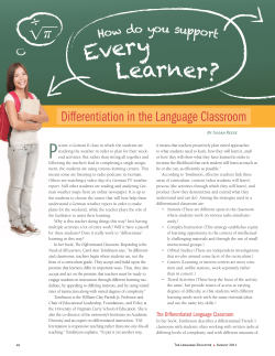 Differentiation in the Language Classroom