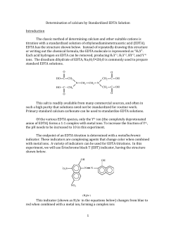 1 Determination of calcium by Standardized EDTA Solution