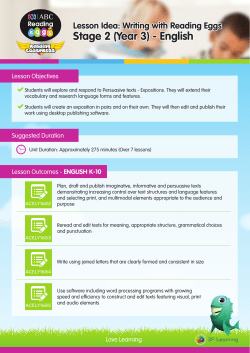 Lesson Idea: Writing with Reading Eggs Stage 2