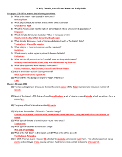 SE Asia, Oceania, Australia and Antarctica Study Guide Use pages