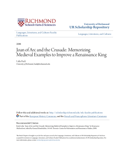 Joan of Arc and the Crusade: Memorizing Medieval Examples to