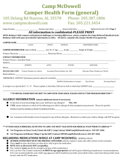 Camp McDowell Camper Health Form (general)