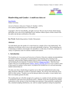 Handwriting and Gender: A multi-use data set