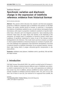 Synchronic variation and diachronic change in the