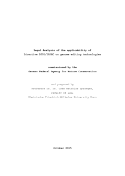 Legal Analysis of the applicability of Directive 2001/18/EC on