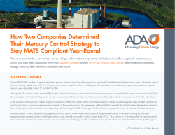 How Two Companies Determined Their Mercury Control - ADA-ES