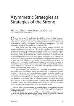 Asymmetric Strategies as Strategies of the Strong