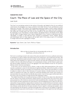 Court: The Place of Law and the Space of the City