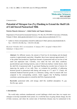 Potential of Nitrogen Gas (N2) Flushing to Extend the Shelf Life of