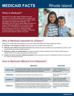 MEDICAID FACTS Rhode Island