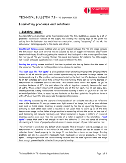 Laminating problems and solutions