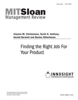 Finding the Right Job For Your Product