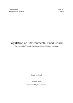 Population or Environmental Food Crisis?