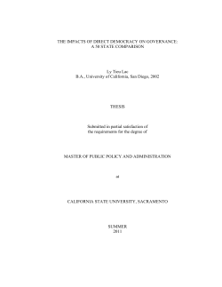 The Impacts of Direct Democracy on Governance