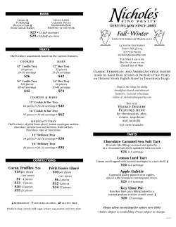 Fall&ndash;Winter - Nichole`s Fine Pastry