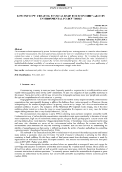 low entropy: creating physical basis for economic value by