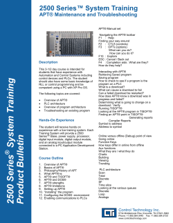 Product Bulletin - Control Technology, Inc.