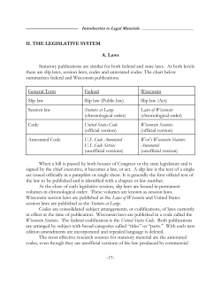 Section II - The Legislative System