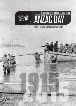 Commemorative Services, ANZAC Day, 1915