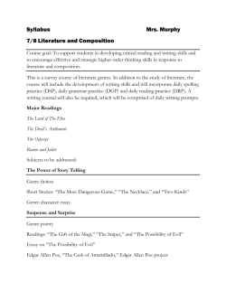 Syllabus Mrs. Murphy 7/8 Literature and