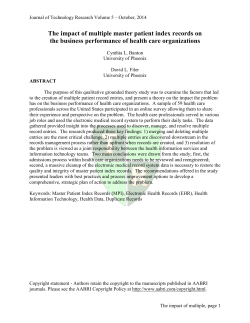 The impact of multiple master patient index records on the