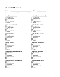 Electrical Skill Evaluation Form