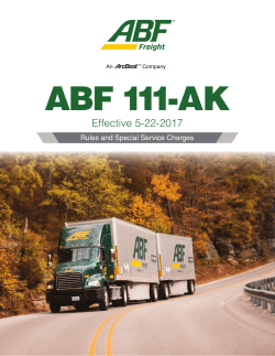 ABF 111 Rules and Special Service Charges