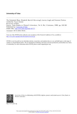 The Embodied Muse: Elizabeth Barrett Browning`s Aurora