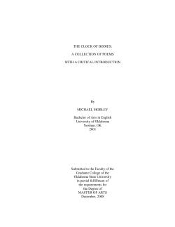 THE CLOCK OF BODIES: A COLLECTION OF POEMS WITH A
