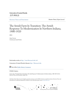 The Amish Farm In Transition: The Amish Response To