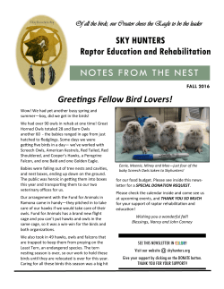 Fall 2016 Newsletter