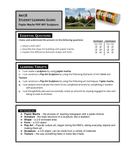 Papier Mache POP ART Sculpture LEARNING TARGETS