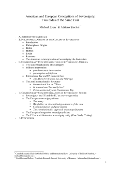 American and European Conceptions of Sovereignty