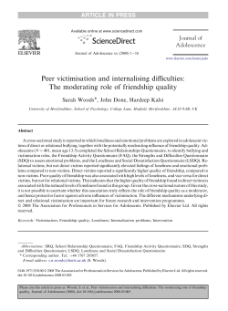 Peer victimisation and internalising difficulties: The moderating role