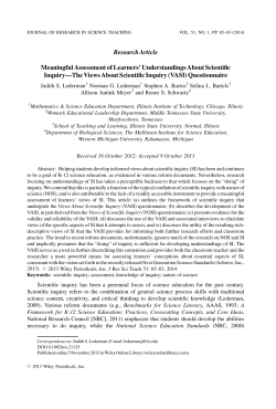 Meaningful assessment of learners` understandings about scientific