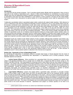 Overview Of Specialized Courts - International Journal for Court